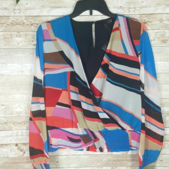 J W Style Tops - J.W. Style,Geo print Color Top, long sleeves, sz M